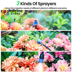 MIXC 230FT Quick-Connect Drip Irrigation 33FT Main tube+197FT 1/4” tube