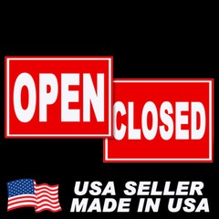 Open and Closed STICKERS or FLEXIBLE MAGNETIC SIGNS decals magnets 7.5×10.75″