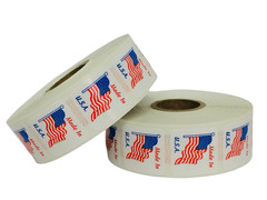 Made in U.S.A. (1″X1″) Labels America American Flag Peel & Stick (2) RLS 500 EA