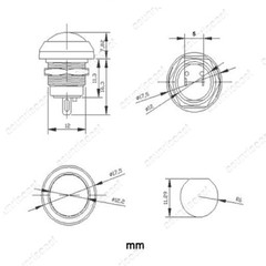 Red Green Blue Yellow Black Doorbell 12mm Waterproof Pushbutton Switch Momentary