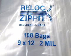 Reloc Zippit Bags 9″ x 12″ Clear 2Mil Reclosable 9×12 Large Poly Bags 100 PCS