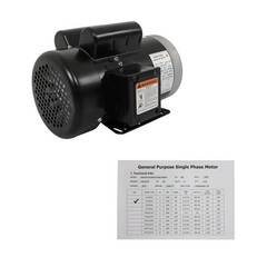 5HP Electric Motor 3450RPM 56C Frame 5/8″ Shaft 60HZ TEFC Single Phase 208-230V