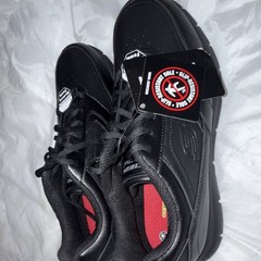 Skechers Slip Resistant Memory Foam Black Work Shoes for Men Comfortable Durable