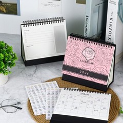 Koqye Desk Calendar 2025-2026 July to December 2026, Small 6.5*6.5inch, Pink