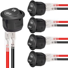 10 Amps 12 Volts 5Pcs 12V Round Rocker Switch AC 6A/250V 2 Position On/Off