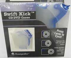 50 Swift Kick™ CD/DVD/Blu-Ray Cases Lever Eject Disk 5 Pack Sealed 10 Packs=50