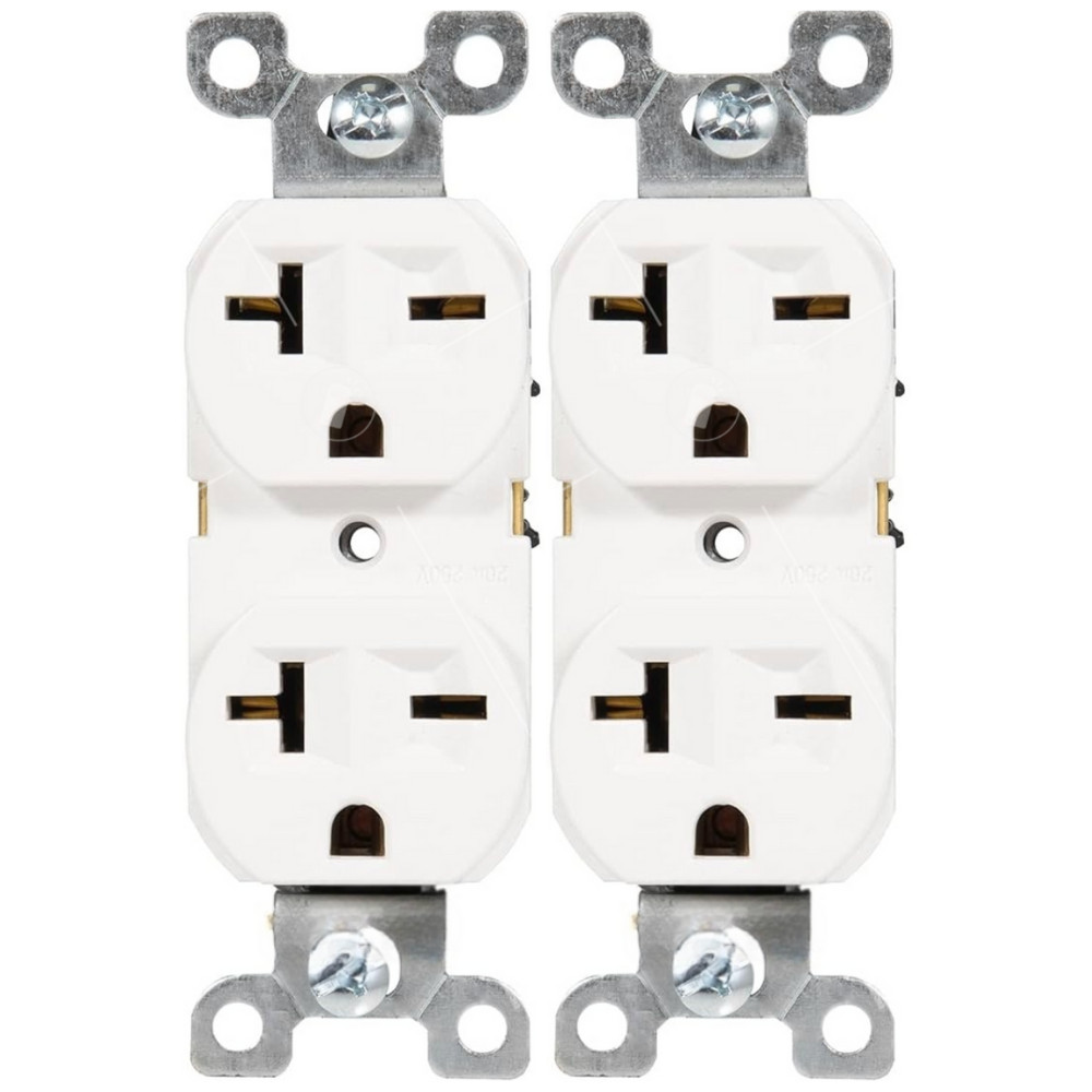250V Single Wall Outlet Nema 6-20R Receptacle 20A Electrical Switch Duplex 2Pack