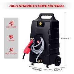 Portable Gas Can 15 Gallon Fuel Caddy Storage Tank with Transfer Nozzle Black