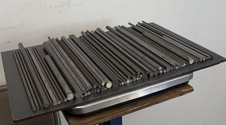 12L14 Steel Bar Lot – Round, Square,Hex – 57 PCS – 16.40 LBS – Screw Machine
