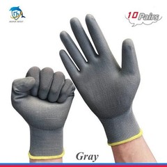 10 Pair Logo-Free Polyurethane Safety Work Gloves – Palm Coated Durable Grip