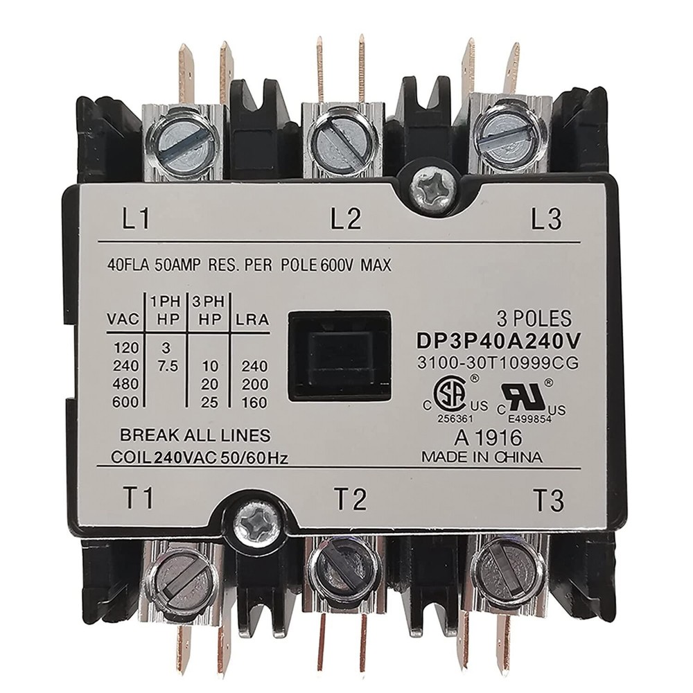 Contactor 40A 3 Pole 240V AC coil Definite Purpose Air Conditioning CONTACTOR