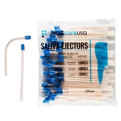1000 (10 Bags) Saliva Ejectors Ejector CLEAR/BLUE Dental Suction Tips Disposable