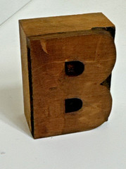 Vintage Letterpress WOOD LETTER B “B” PRINT TYPE Printing 2″
