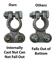 (10) Automotive Heavy Duty Top Post Battery Cable End 6-2/0 Wire Terminal Clamp