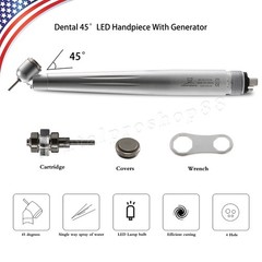 LED Dental Surgical Handpiece 45° Angle 4 Hole Midwest Rear Exhaust Impact Air