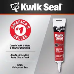 KWIK SEAL White Kitchen Bath Adhesive Caulk 5.5 oz Tub Sink Shower