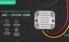 DC 24V Step Down to DC 12V 10A Regulator 120W Power Converter Reducer Waterproof