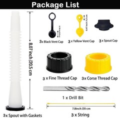 Gas Can Spout Replacement Old Style Flexible Pour Nozzle with Gaskets Vent Ca…