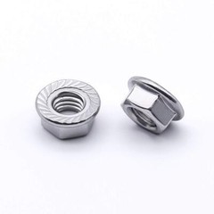 FLANGE NUTS SERRATED 1/4-20, 5/16-18, 3/8-16, ZCN3, Coarse ZINC PLATED STEEL HEX