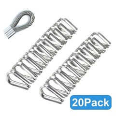 20 M6 1/4″ Thimbles – 304 Stainless Steel for Wire Rope Applications