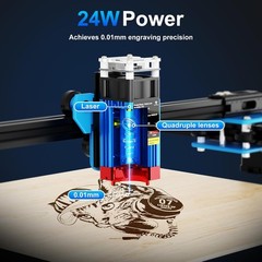 TTS Laser Engraver 5500mW Air Assist 300x300mm Wood Metal Acrylic Glass