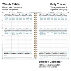 Income & Expense Tracker, Accounting Bookkeeping Ledger A5(8.5 x 5.5) Teal