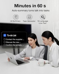 VIAIM OpenNote AI Recorder – Open Ear Earbuds with FlashRecord, Gray
