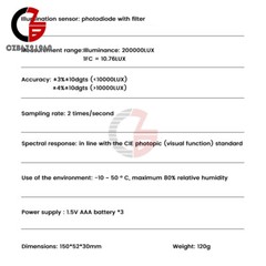 Light Meter Digital Illuminance Meter Luxmeter Luminometer Photometer 200000Lux
