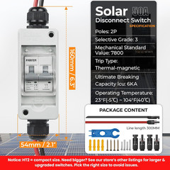 50A Solar Panel Disconnect Switch 400V DC/AC PV Disconnect Switch Outdoor Miniat
