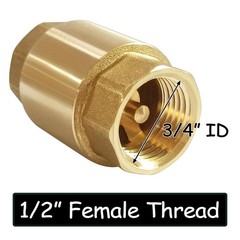 Uenede Solid Brass 1/2 Inch In-line Spring Check Valve 1/2″ NPT 1/2″NPT-1PCS