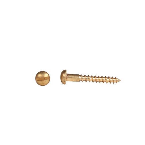 #2 x 1/4″ round head slotted, solid brass, wood screws, select qty