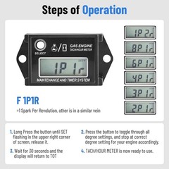 IP68 Waterproof Digital Tachometer Hour Meter 25000 RPM For Outboard Motor