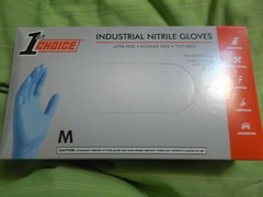 New Box of 100 Blue Nitrile Powder/Latex Free Safety Gloves-Sz Medium-US Seller