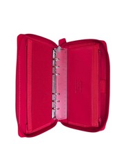Filofax Red Saffiano Personal Compact Zip Organizer Leather Cash Budgeting