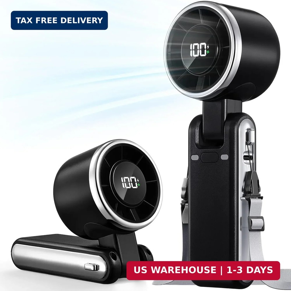 Portable Handheld Turbo Fan – 5 Gear High Speed 4000mAh Rechargeable Mini Person