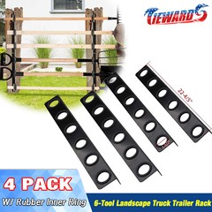 4PACK Landscape Trailer Racks Hand Tool Storage Rack Lawn Shovel Holder 6 Tool