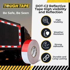 Conspicuity Tape DOT-C2 Approved Reflective Trailer Red White 2”x75’ -1 Roll