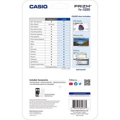 Casio High-Resolution Python 3D Color Graphing Calculator – Black (FX-CG50)