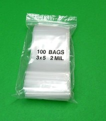 3″ x 5″ Reclosable Bag 100 Clear 2mil Resealable Poly Bags 3×5 2 Mil