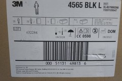 3M 4565-BLK-L 25 Pk Size L Zipper Closure Disposable Coveralls