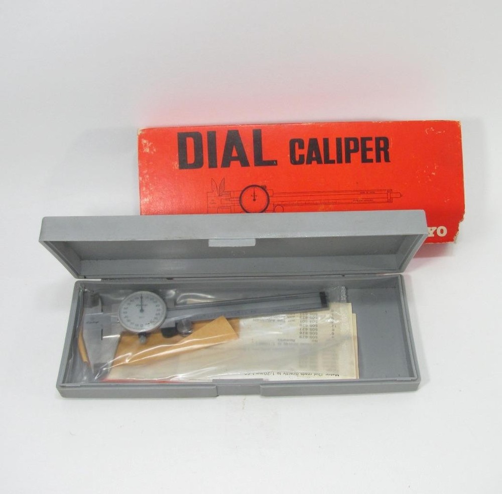 Mitutoyo 505-629 4″ .001 Dial Caliper NOS With Case Machinist Tool Made in Japan