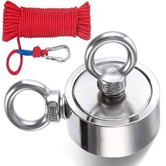 500 – 1300Lbs Pull Force Double Sided Strong Fishing Magnet Kit Rope Carabiner