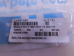 2 NEW Bete Spray Nozzle, 2″ Male NPT, 120 Degrees, PTFE NEW