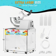 48L Snow Cone Machine, 500LB/H Commercial Shaved Ice Machine for Snow Cones, …