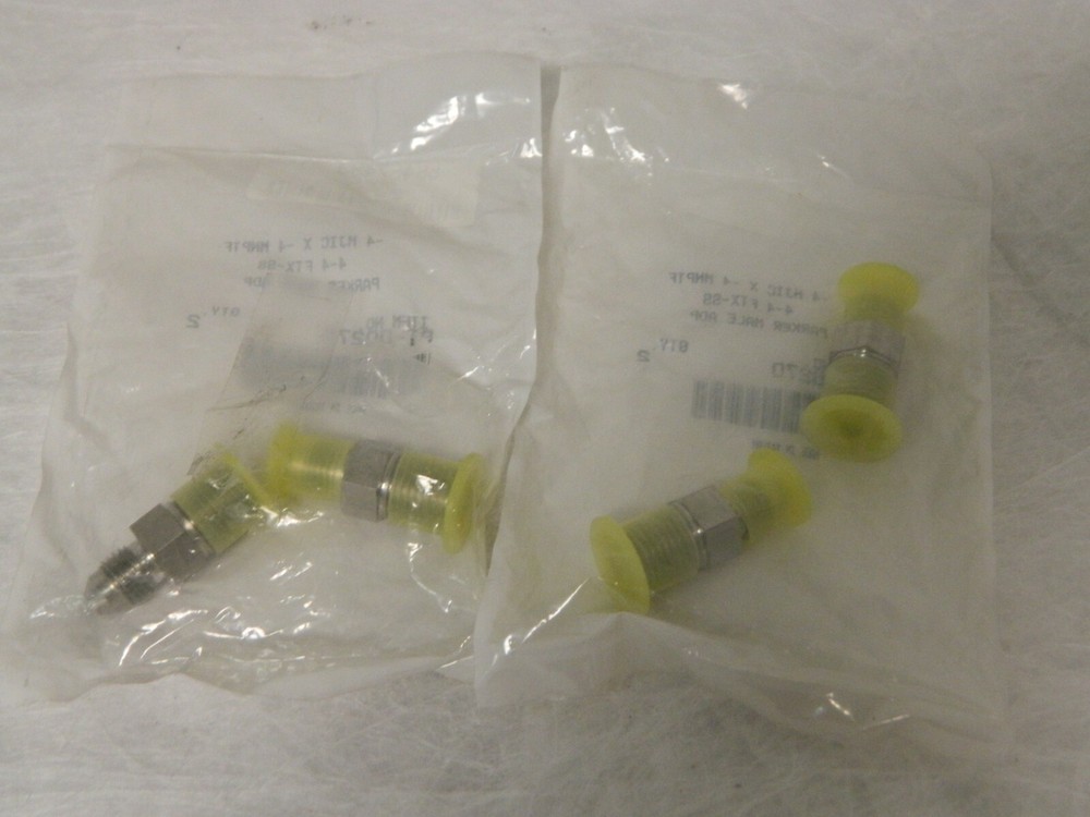 Parker SS Flared Tube Male Adapter 1/4" Tube ODx1/4-18 NPTF 37° Qty 4 PT-00
