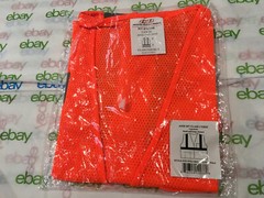 PIP Florescent Orange Safety Mesh Vest Silver w/ Reflective Stripes Men’s L
