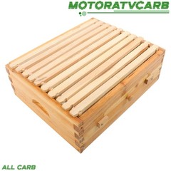 ALL-CARB Bee Hive 10 Frame Bee Box Starter Kit Beeswax Coated Fir Wood & Window