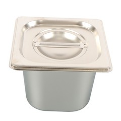 6 Pack 1/6 Size Hotel Pans Steam Table Pan Stainless Steel 6″ Deep W/Lids