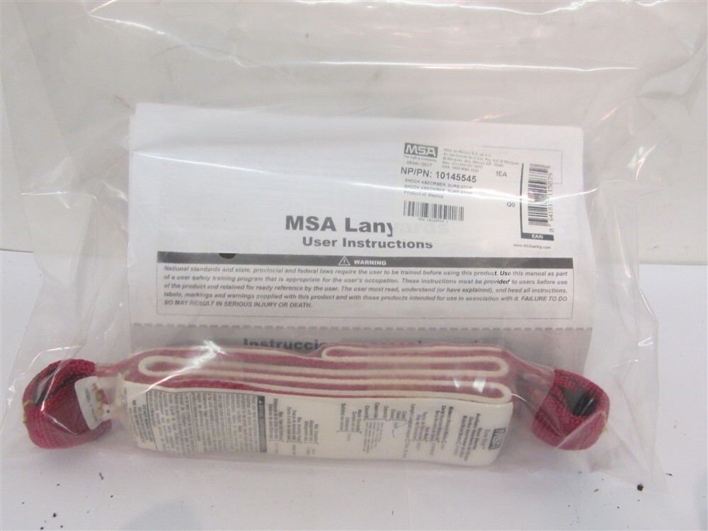 MSA 10145545, 6′ Max Free Fall Sure Stop Shock Absorber, 2″ Width