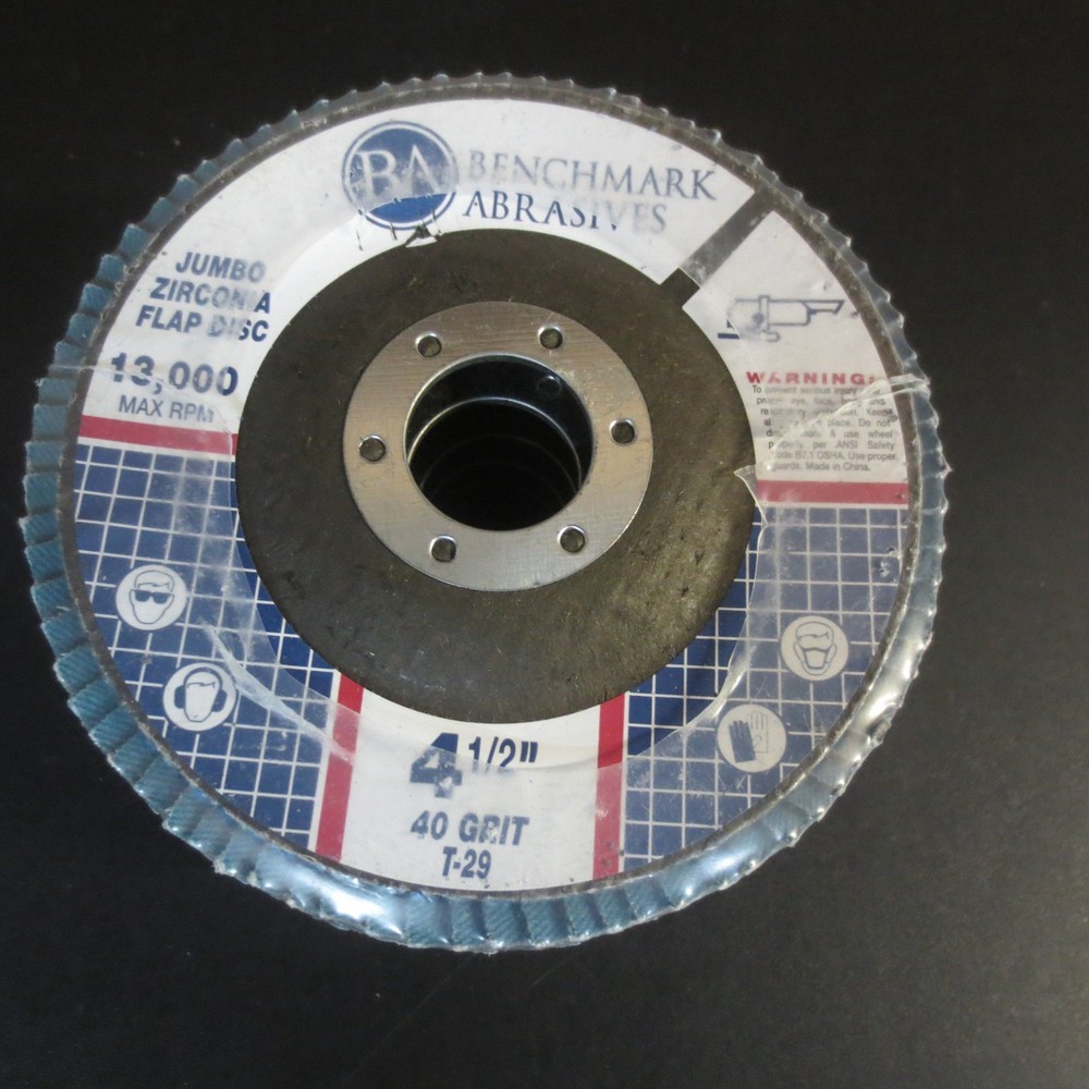BENCHMARK ABRASIVES 4.5″ X 7/8″ ZIRCONIA T29 ANGLED FLAP DISCS 41/2″ GRINDERS